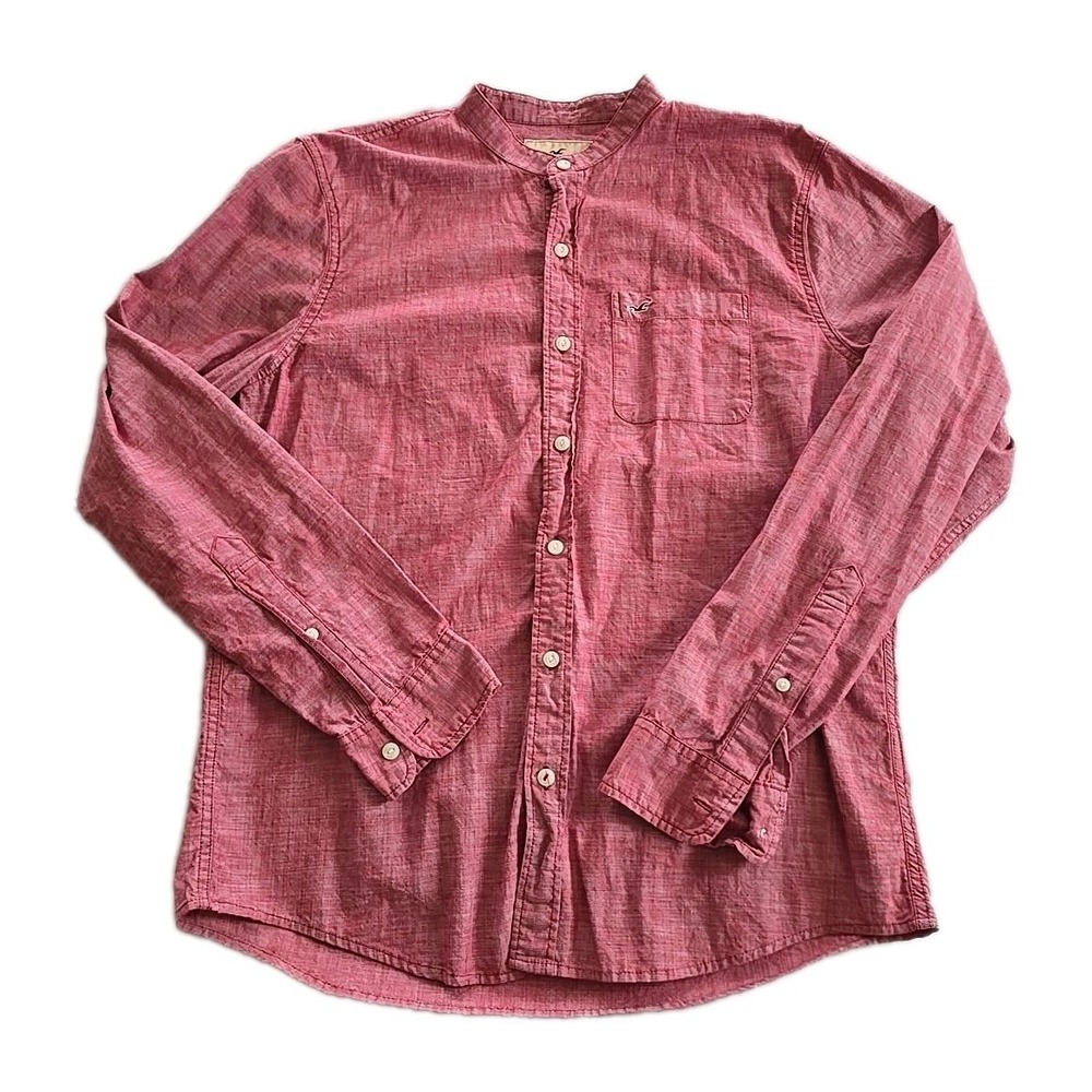 Vintage Hollister Men's XL Long Sleeve Red Button Down Casual Shirt